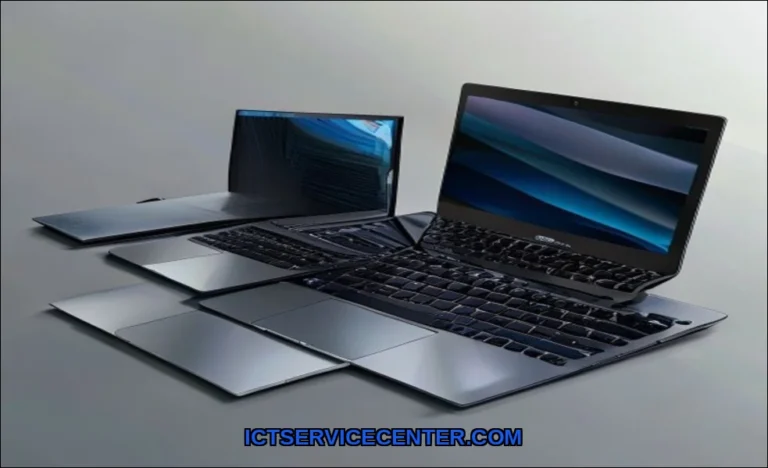 Clean vector illustration of asus vs acer laptops