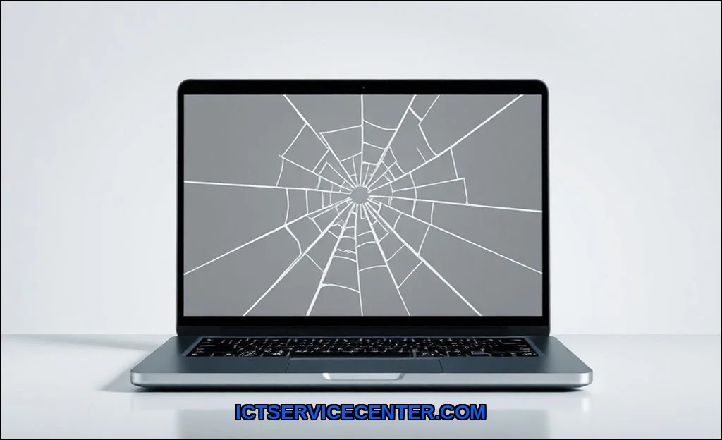 Clean vector illustration of can broken laptop scr