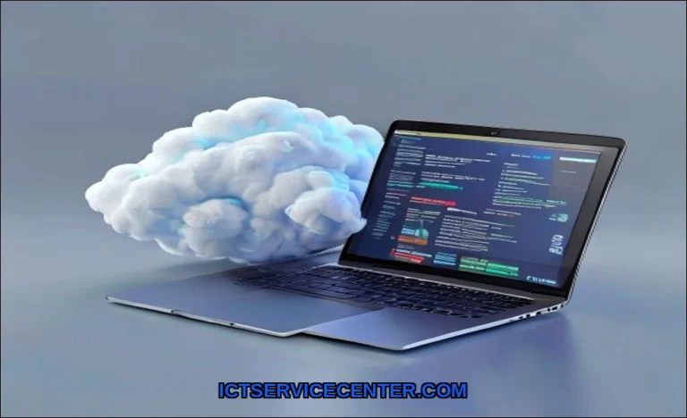 Clean vector illustration of cloud backup vs local
