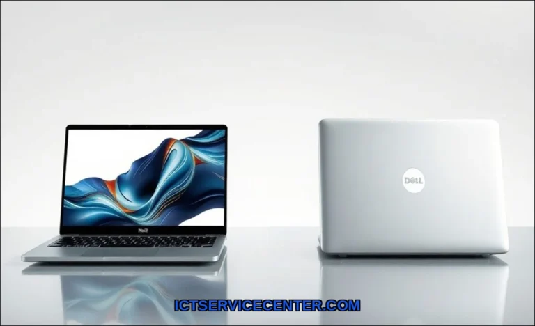 Clean vector illustration of dell xps vs macbook a