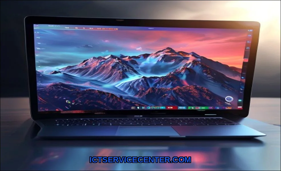 Clean vector illustration of full hd vs 4k laptop