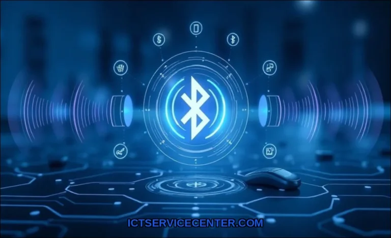 Clean vector illustration of how bluetooth communi