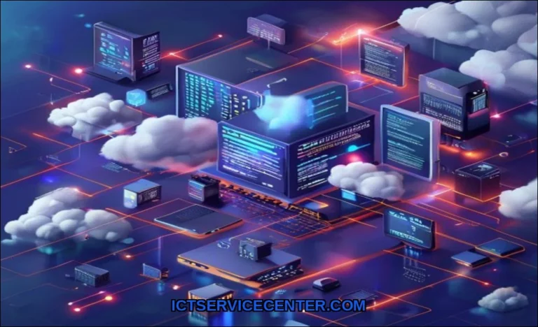 Clean vector illustration of how cloud computing w