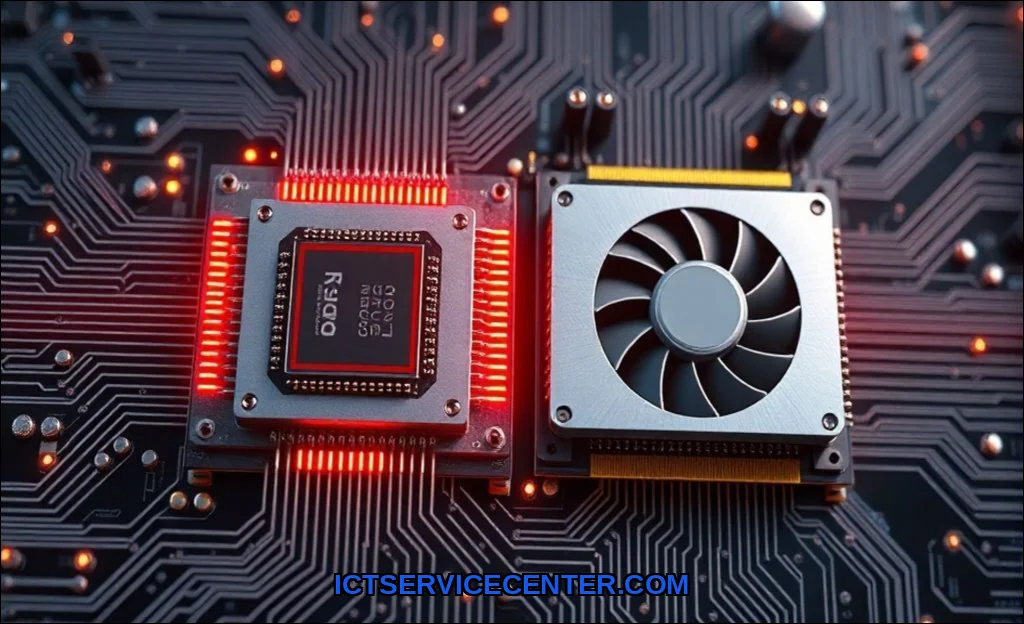 Clean vector illustration of how cpu and gpu work 