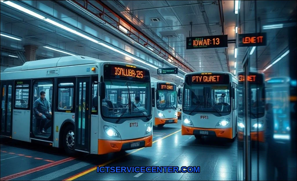 Clean vector illustration of how data buses work i