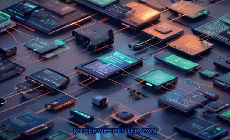 Clean vector illustration of how devices communica
