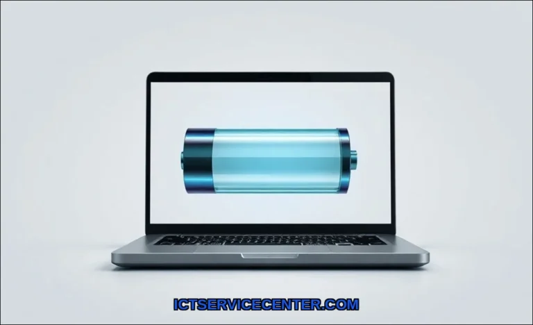 Clean vector illustration of how laptop battery wo
