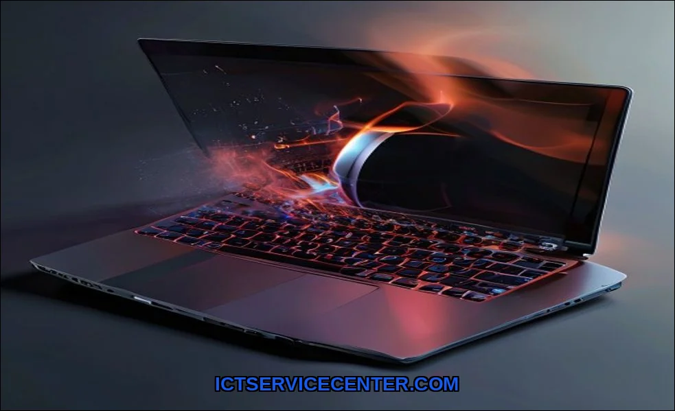 Clean vector illustration of how laptop heating af
