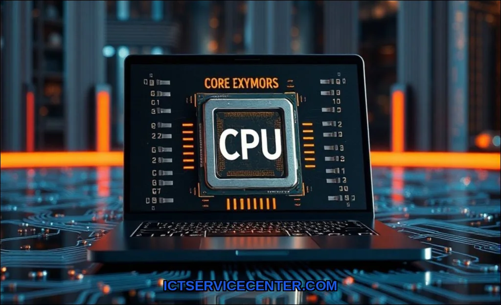 Clean vector illustration of how many cpu cores ne