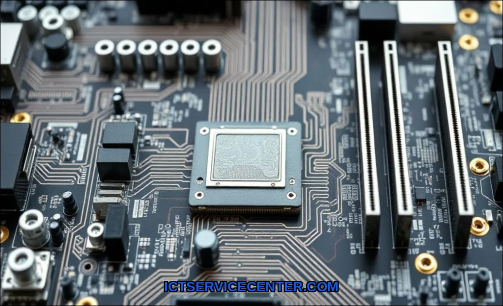 Clean vector illustration of how motherboard conne