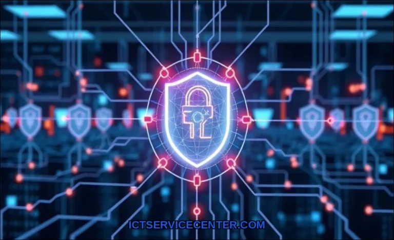 Clean vector illustration of how network security