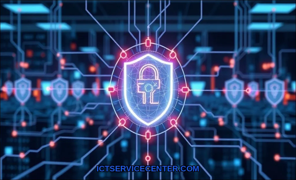Clean vector illustration of how network security 