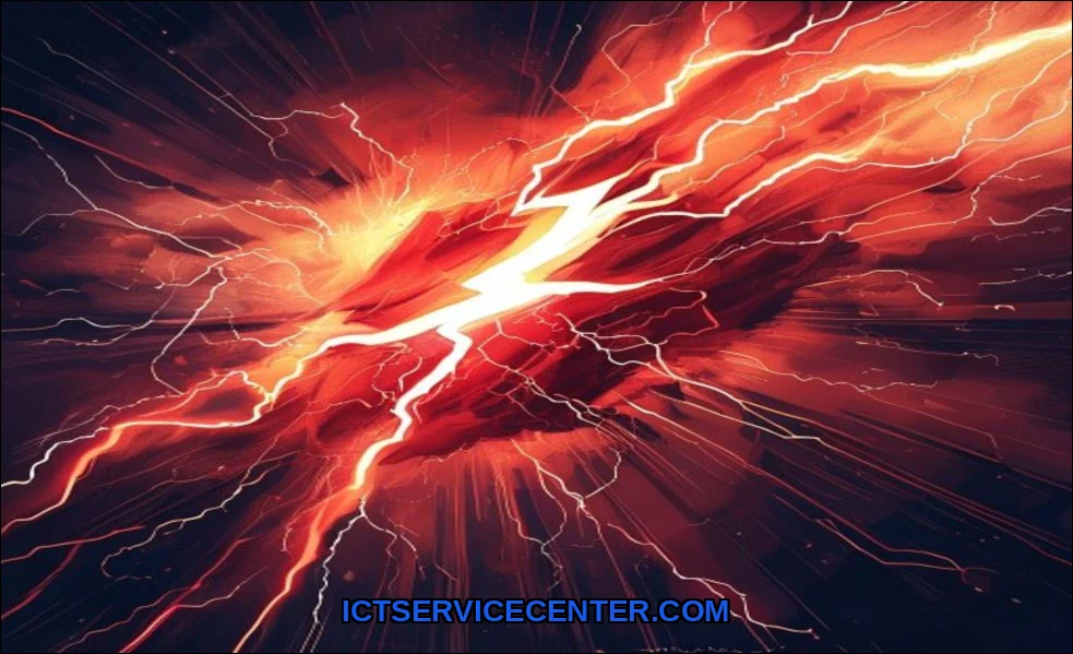 Clean vector illustration of how thunderbolt works