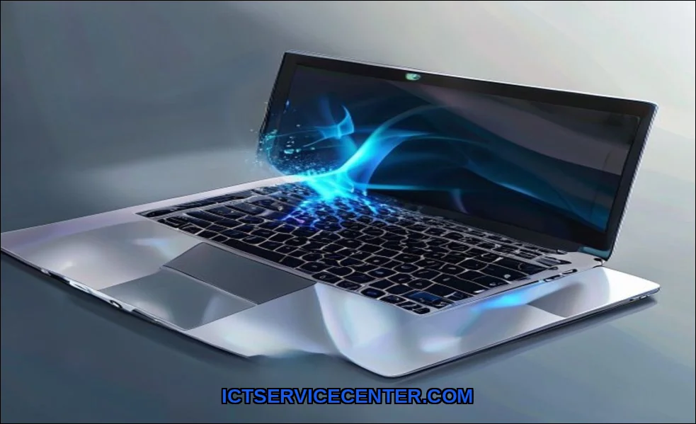 Clean vector illustration of deep clean a laptop