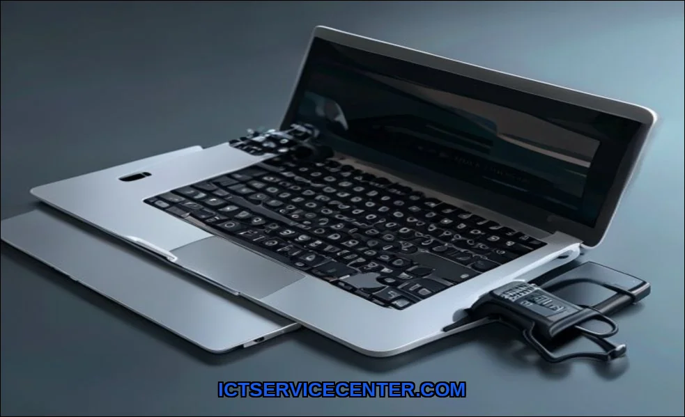 Clean vector illustration of fix laptop audio jack