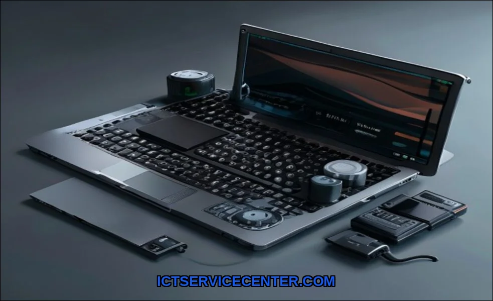 Clean vector illustration of fix laptop battery no