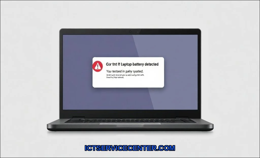 Clean vector illustration of fix laptop battery no