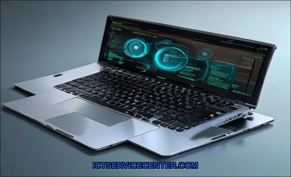 Clean vector illustration of fix laptop disk error