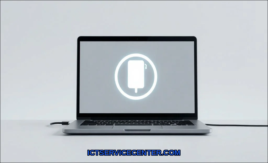 Clean vector illustration of fix laptop not chargi