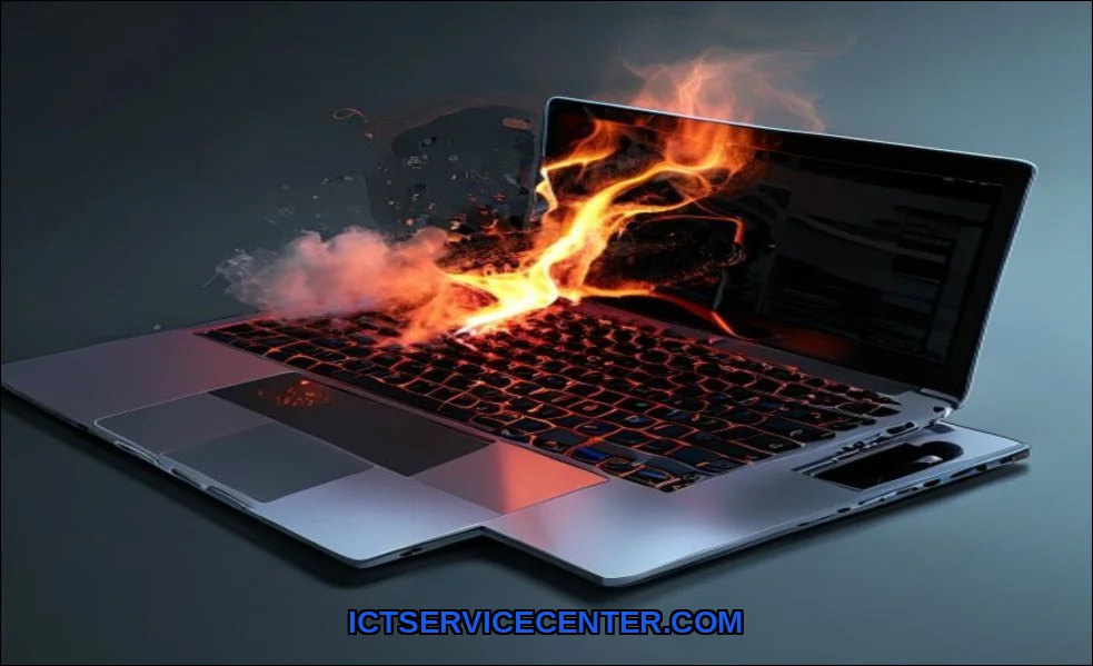 Clean vector illustration of fix laptop overheatin