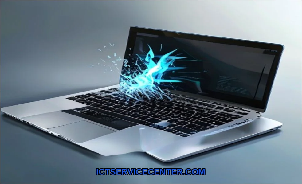 Clean vector illustration of fix laptop restarting