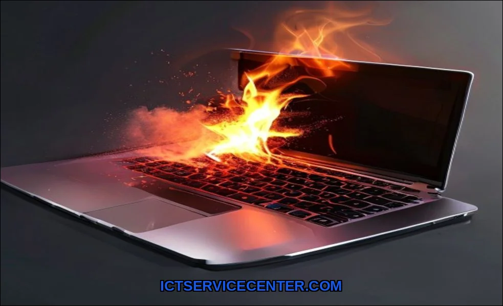 Clean vector illustration of fix laptop shutting d