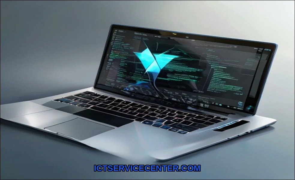 Clean vector illustration of fix laptop stuck on u