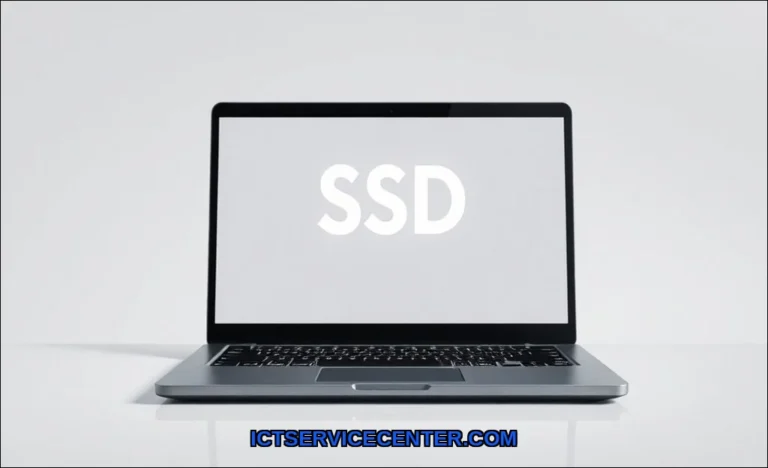 Clean vector illustration of install ssd in laptop