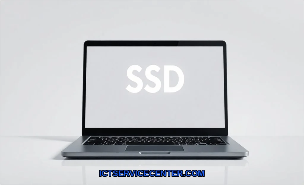 Clean vector illustration of install ssd in laptop