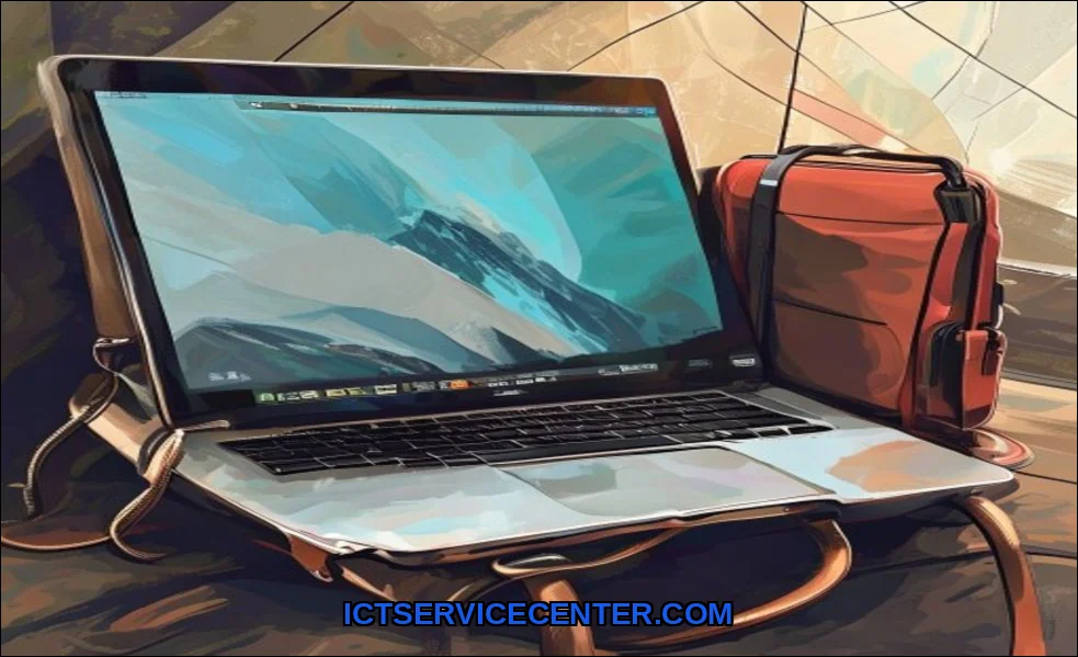 Clean vector illustration of protect laptop during