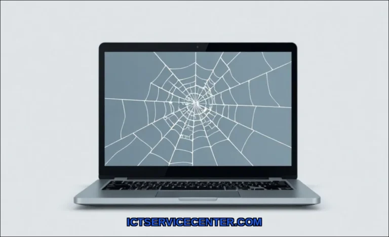 Clean vector illustration of repair cracked laptop