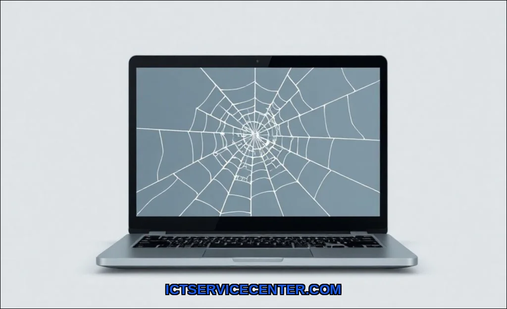 Clean vector illustration of repair cracked laptop