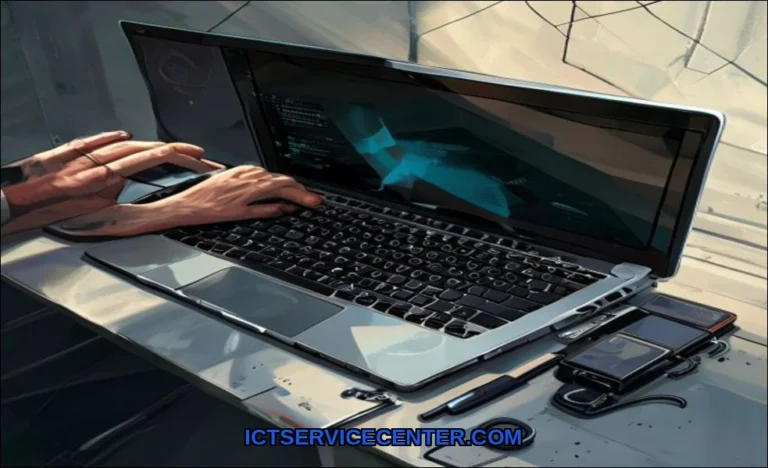Clean vector illustration of repair laptop boot fa