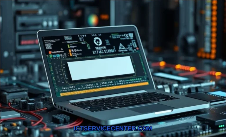 Clean vector illustration of test laptop ram for f