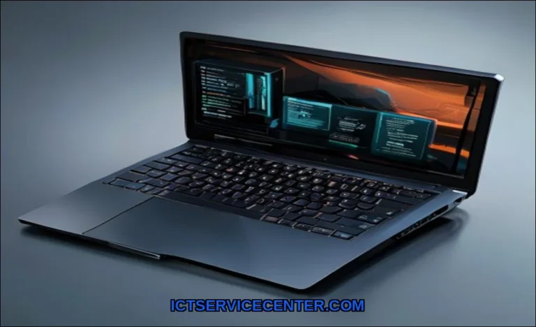 Clean vector illustration of upgrade laptop storag