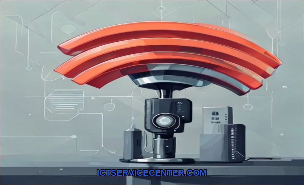Clean vector illustration of how wifi communicatio