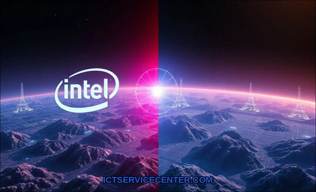 Clean vector illustration of intel iris xe vs nvid