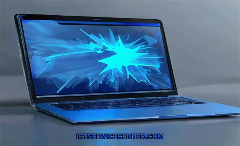 Clean vector illustration of laptop blue screen er