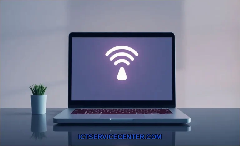 Clean vector illustration of laptop cannot connect