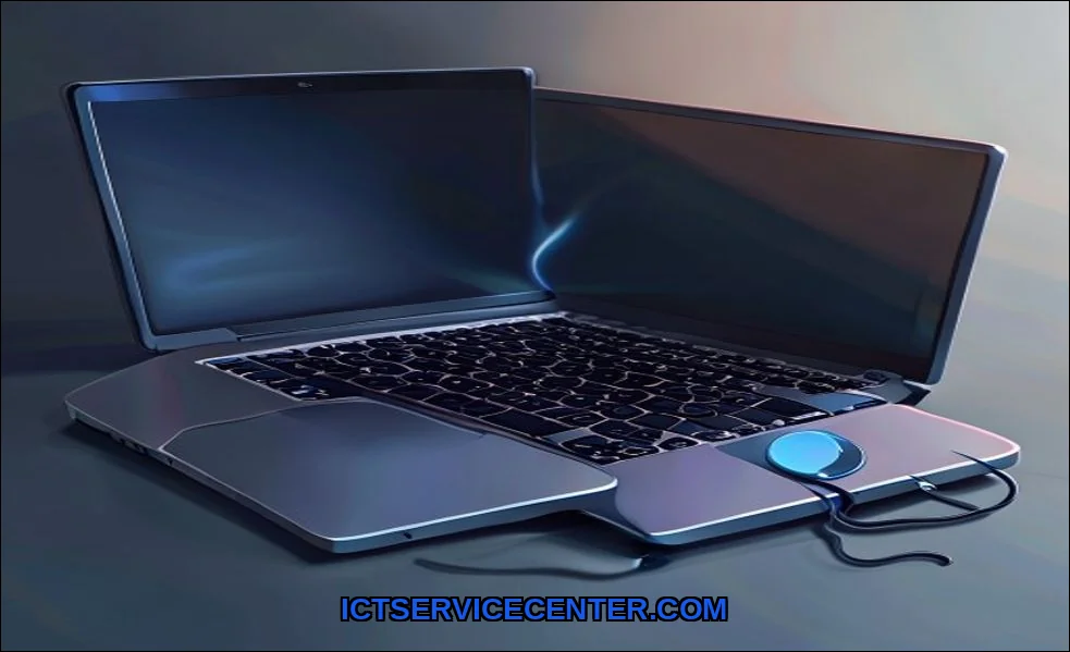 Clean vector illustration of laptop charging very 