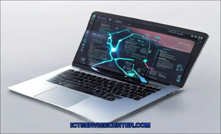 Clean vector illustration of laptop connectivity o