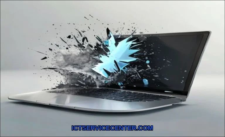 Clean vector illustration of laptop crashing frequ