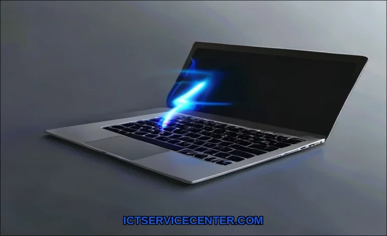 Clean vector illustration of laptop cursor moving