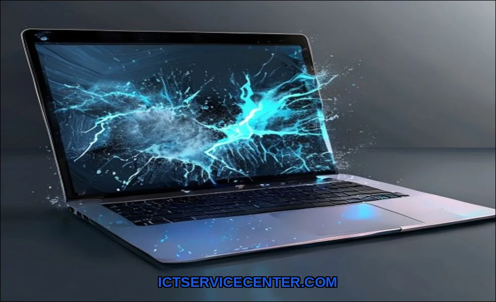 Clean vector illustration of laptop freezes when p