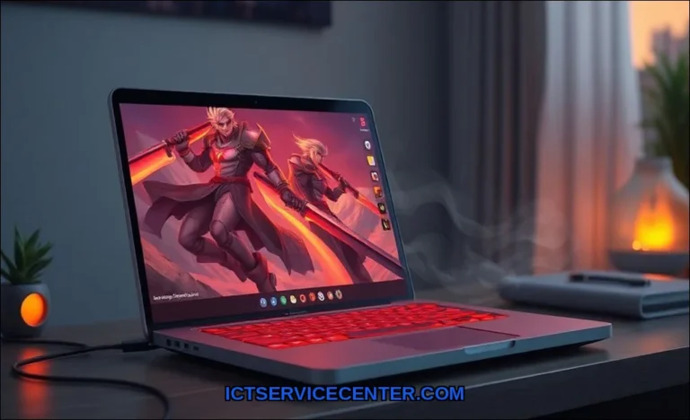 Clean vector illustration of laptop heating while