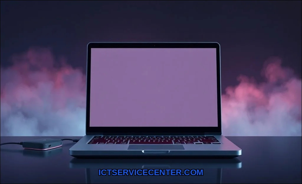 Clean vector illustration of laptop no sound from 