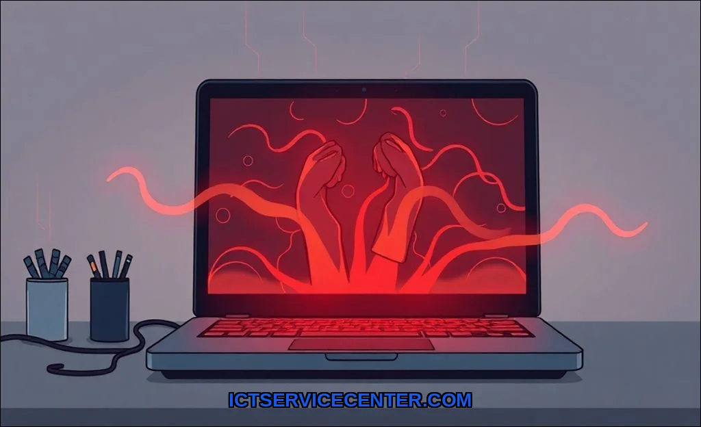 Clean vector illustration of laptop overheating fi