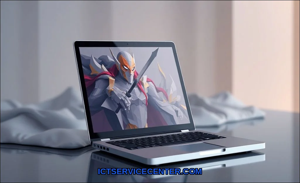Clean vector illustration of laptop performance dr