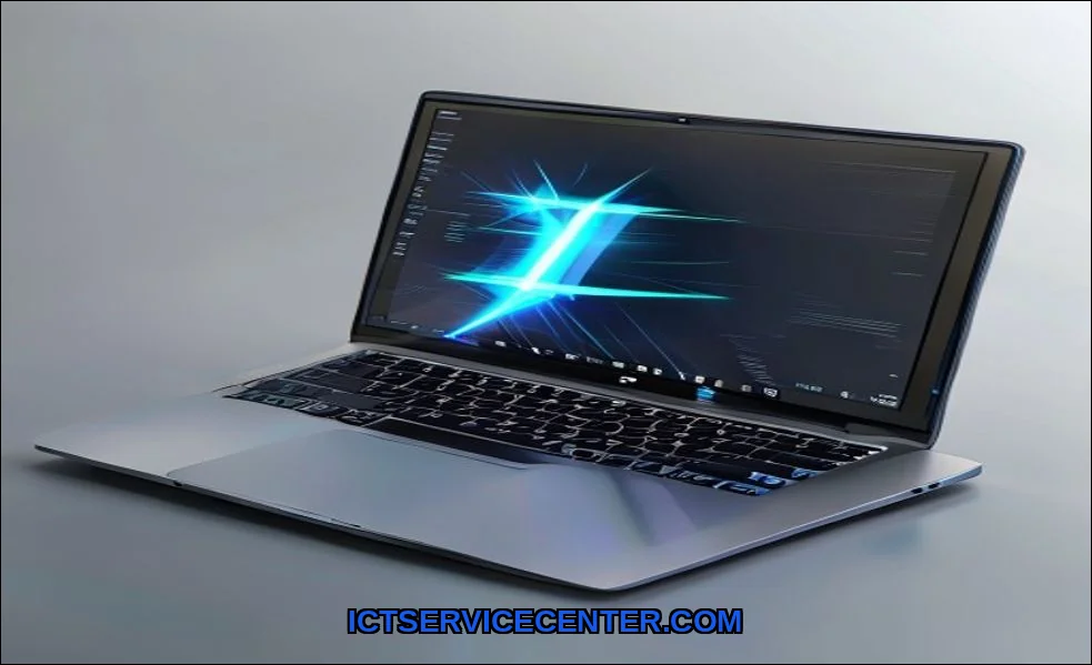Clean vector illustration of laptop running out of
