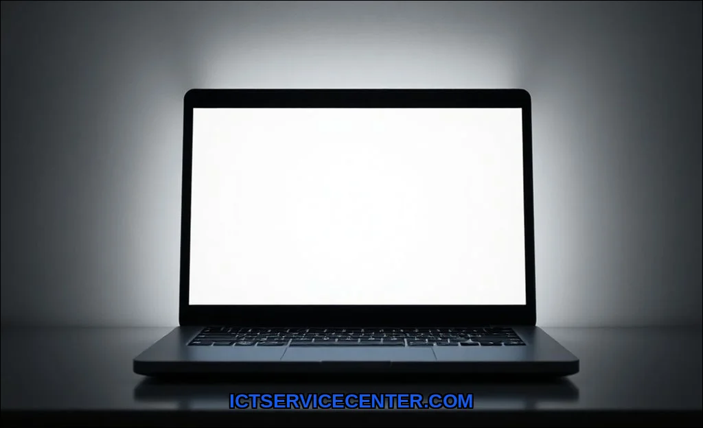 Clean vector illustration of laptop screen dim at 